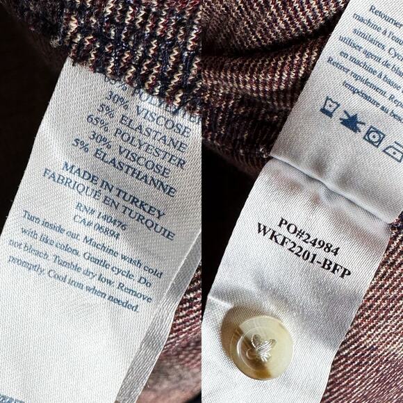 Faherty Legend Sweater Shirt Burchfield Plaid Red Size XS Womens - Picture 15 of 15